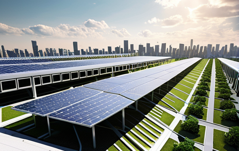 **
Prompt: "Futuristic city skyline, buildings covered in flexible photovoltaic film, generating solar energy. Sleek, modern architecture with integrated solar technology. A bright, sunny day. Emphasize the aesthetic integration of solar energy in the urban environment. Small startups are developing such films, making them more efficient and accessible. One company, for example, uses new materials, which significantly increase light absorption, even in cloudy weather."
**