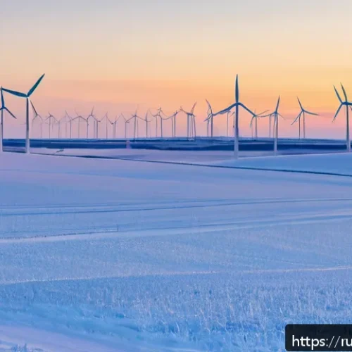 Home 32 에너지기술자와 신재생에너지 시장 - A modern Russian wind farm with advanced digital control systems visibly integrated, featuring sleek...