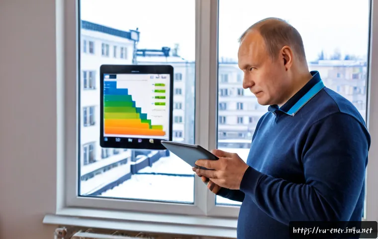 Home 17 에너지 효율 관련 컨설팅 포인트 - Photorealistic energy efficiency consultation in a modern Russian apartment, an experienced consulta...